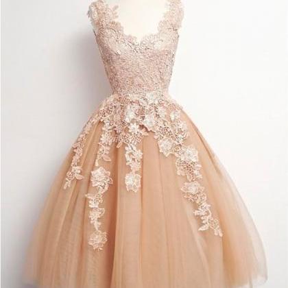 Short Homecoming Dress, Party Prom Dress, Lace..